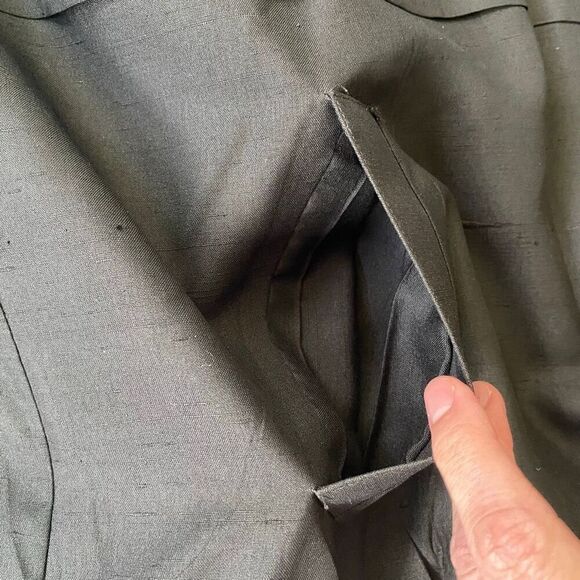 Bocci women XL 100% silk full zip jacket w/mock collar black - Picture 13 of 13